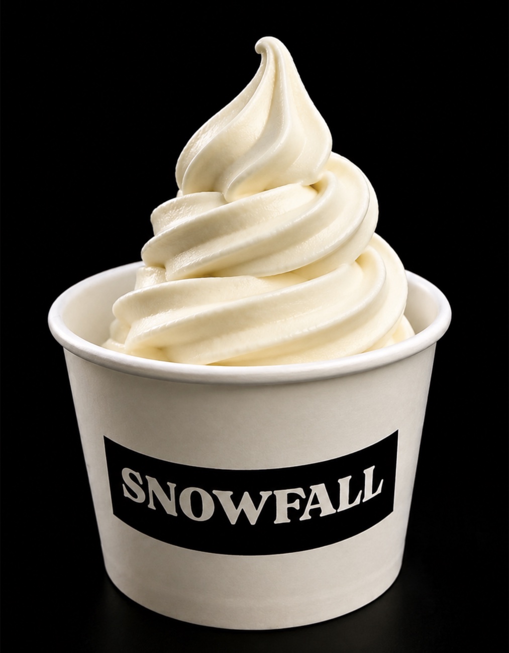 A cup of frozen kefir — a soft, cultured frozen dessert made with live kefir cultures and no added sugar, served at Snowfall in Marylebone